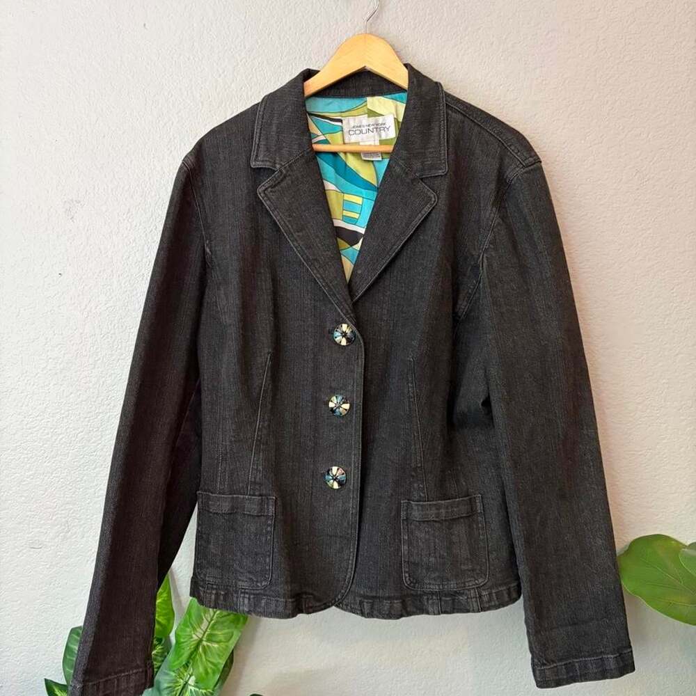Jones New York Women's Grey and Black Jacket